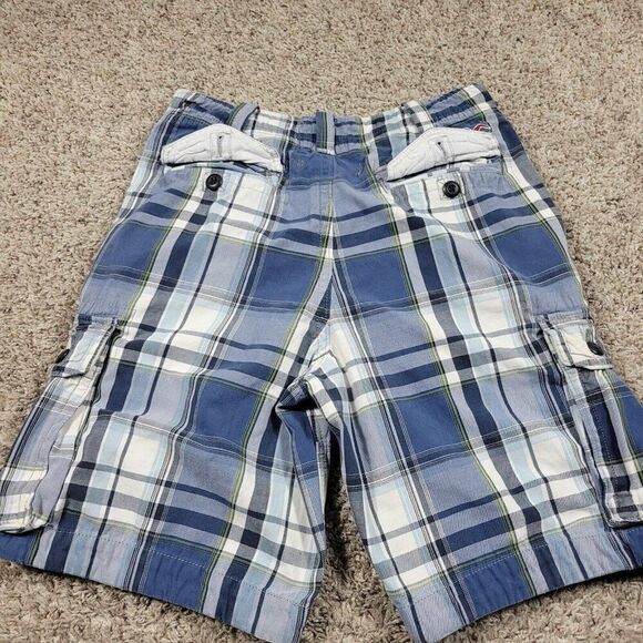 Hollister Cargo Shorts Mens 32 Blue Button Fly Skater Preppy Utility - Picture 6 of 8
